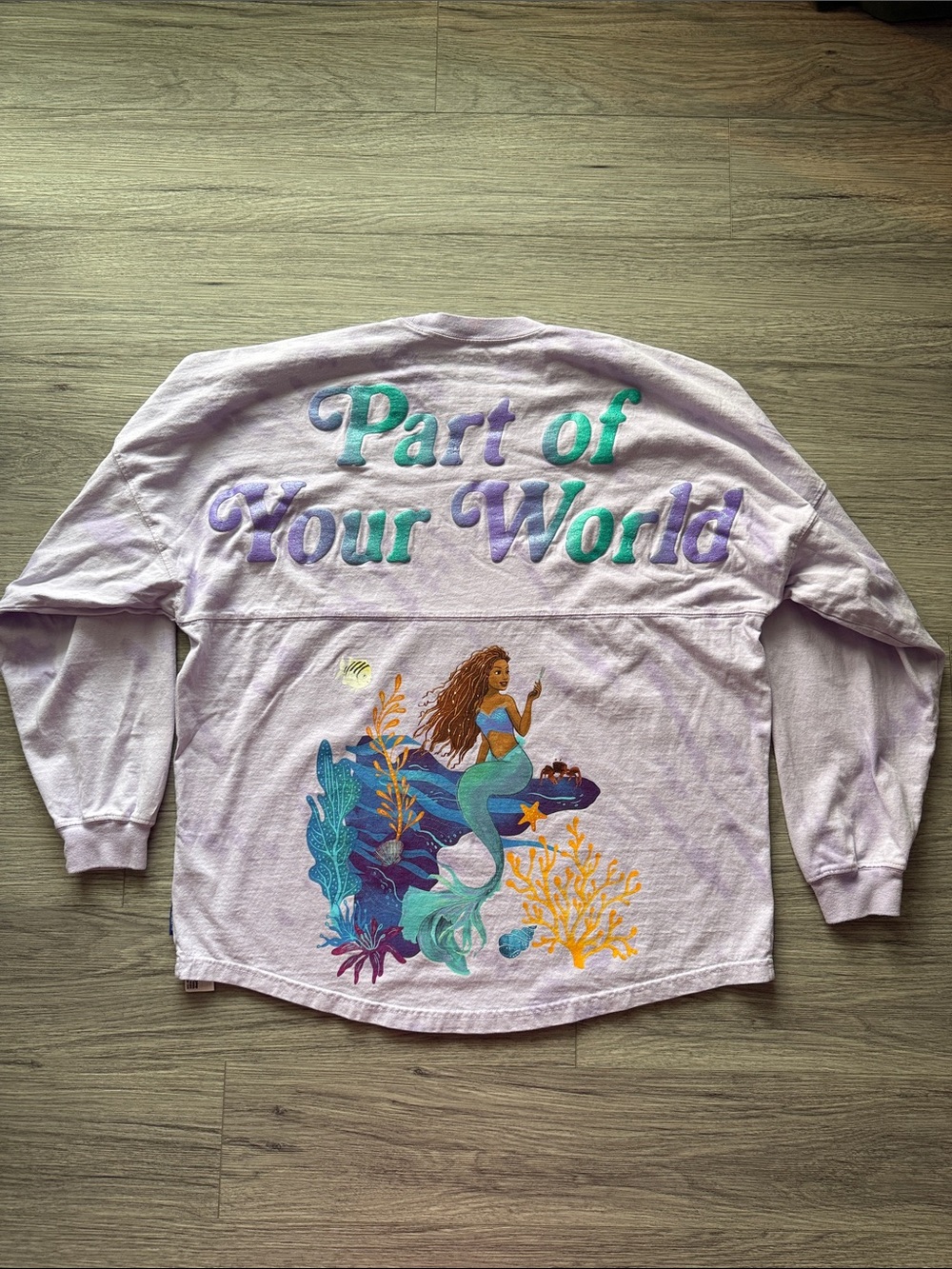Disney Spirit Jersey - Lavender Ariel Graphic Long Sleeve Tee Size Large